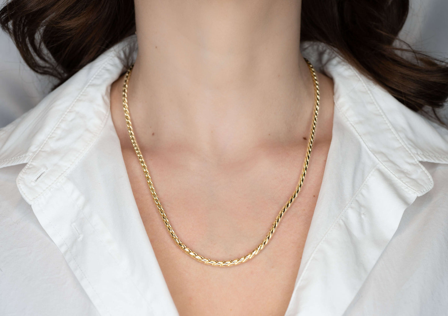 Colier Tatiana placat cu aur, lungime 50 cm,