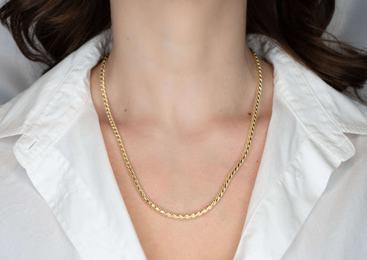 Colier Tatiana placat cu aur, lungime 50 cm,