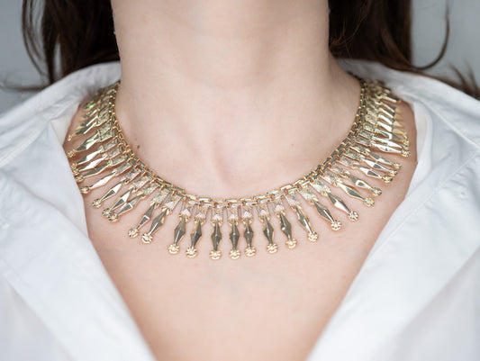 Colier placat cu aur Hazel cu lungime de 42 cm.