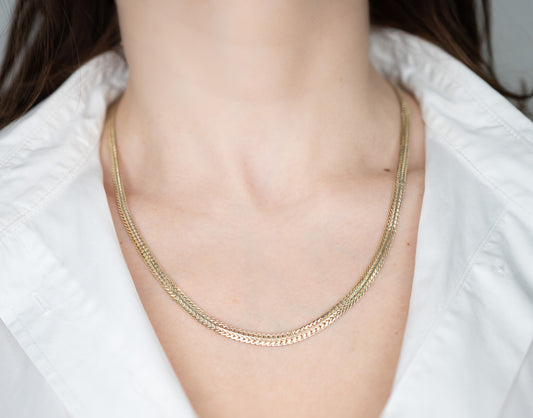 Colier placat cu aur Ivy, cu lungime de 50cm.