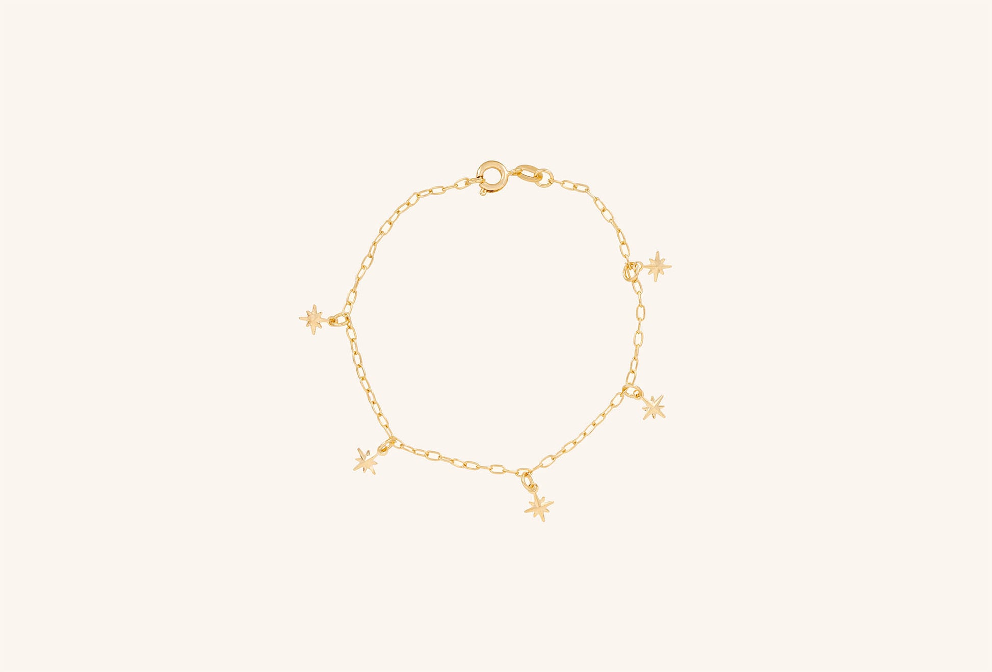 Brățară placată cu aur 18 K Anastasia, model cu talismane, lungime 18 cm 