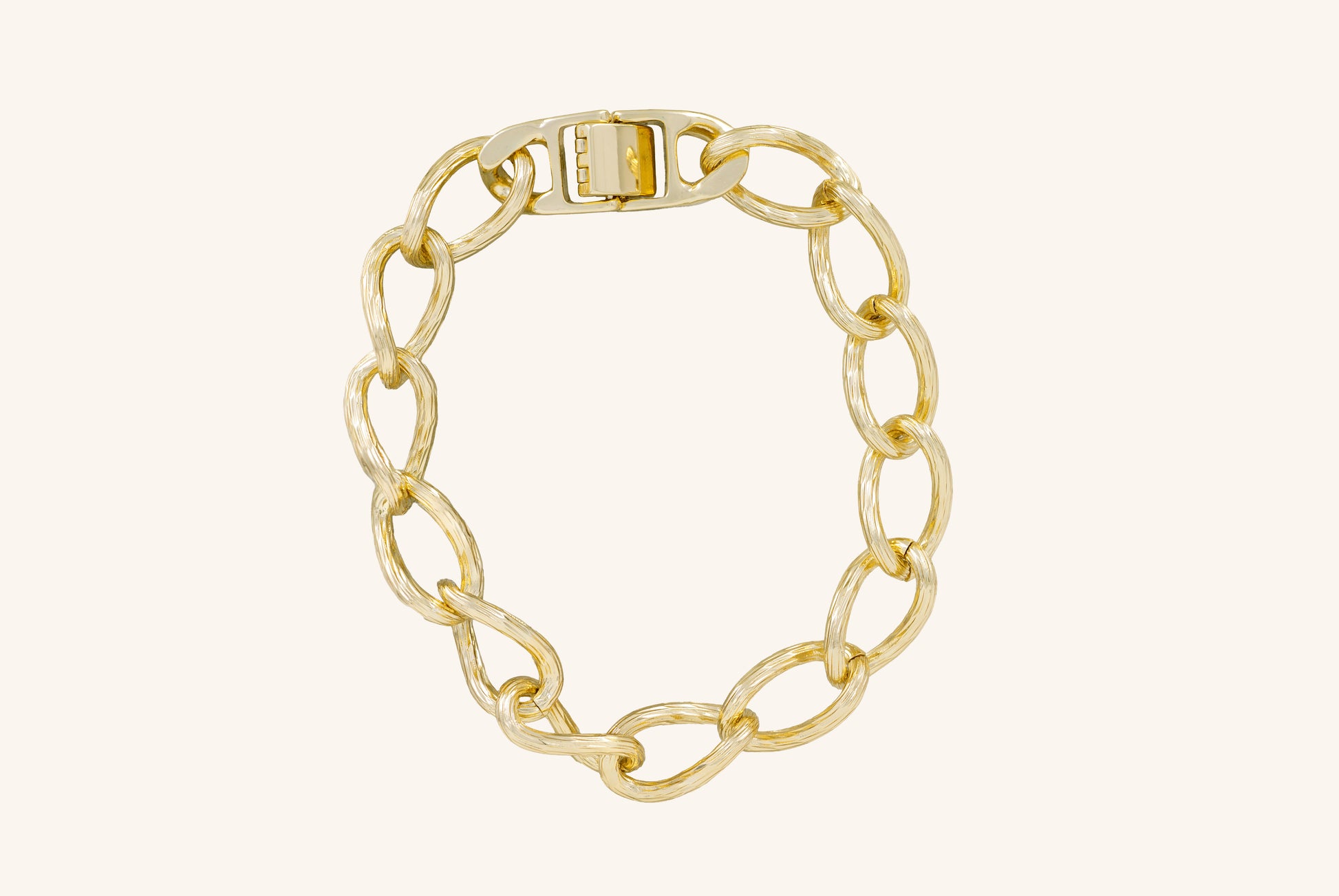 Brățară placată cu aur 18 K Anca, model clasic cu zale fatetate, lungime 21 cm 