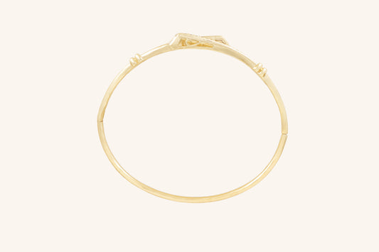Brățară semi-fixă placată cu aur de 18 k Cerise, cu pietre albe din zirconiu i diametrul de 6,5 cm