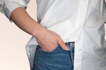 Brățară placată cu aur 18 K Diana, model cu talismane in forma de inimioare , lungime 19 cm 