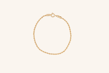 Brățară placată cu aur 18 K Eliza, model cu aspect rasucit, lungime 17,5 cm 