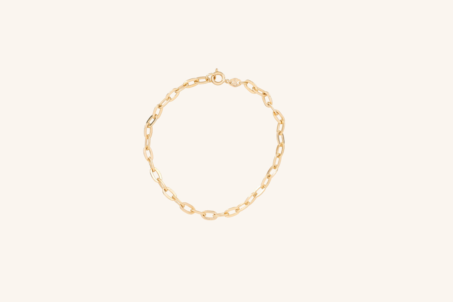 Brățară placată cu aur 18 K Kaelyn, model clasic cu zale, lungime 17,5 cm.