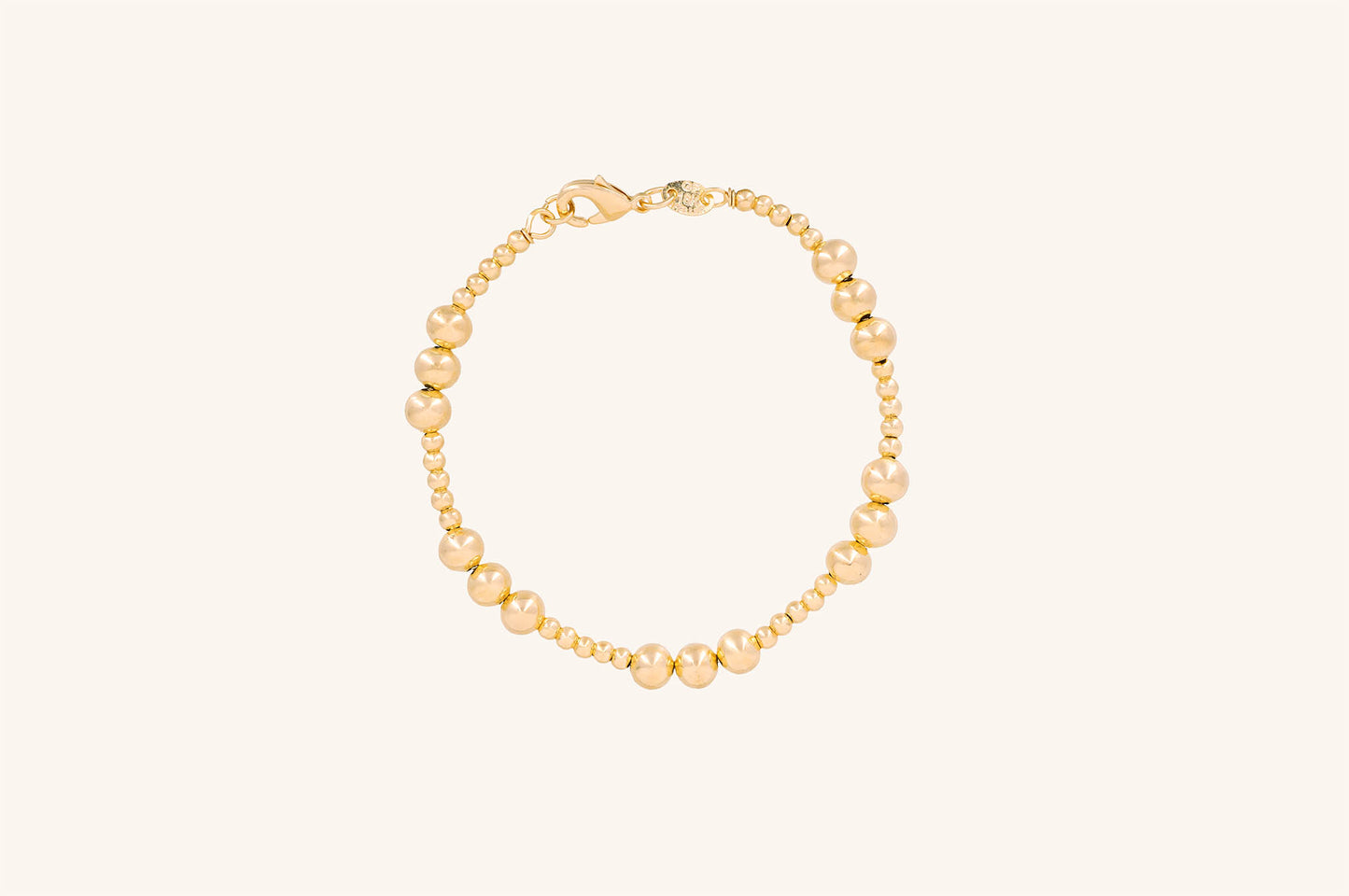 Brățară placată cu aur 18 K Mira, model cu bilute, lungime 18,5 cm  