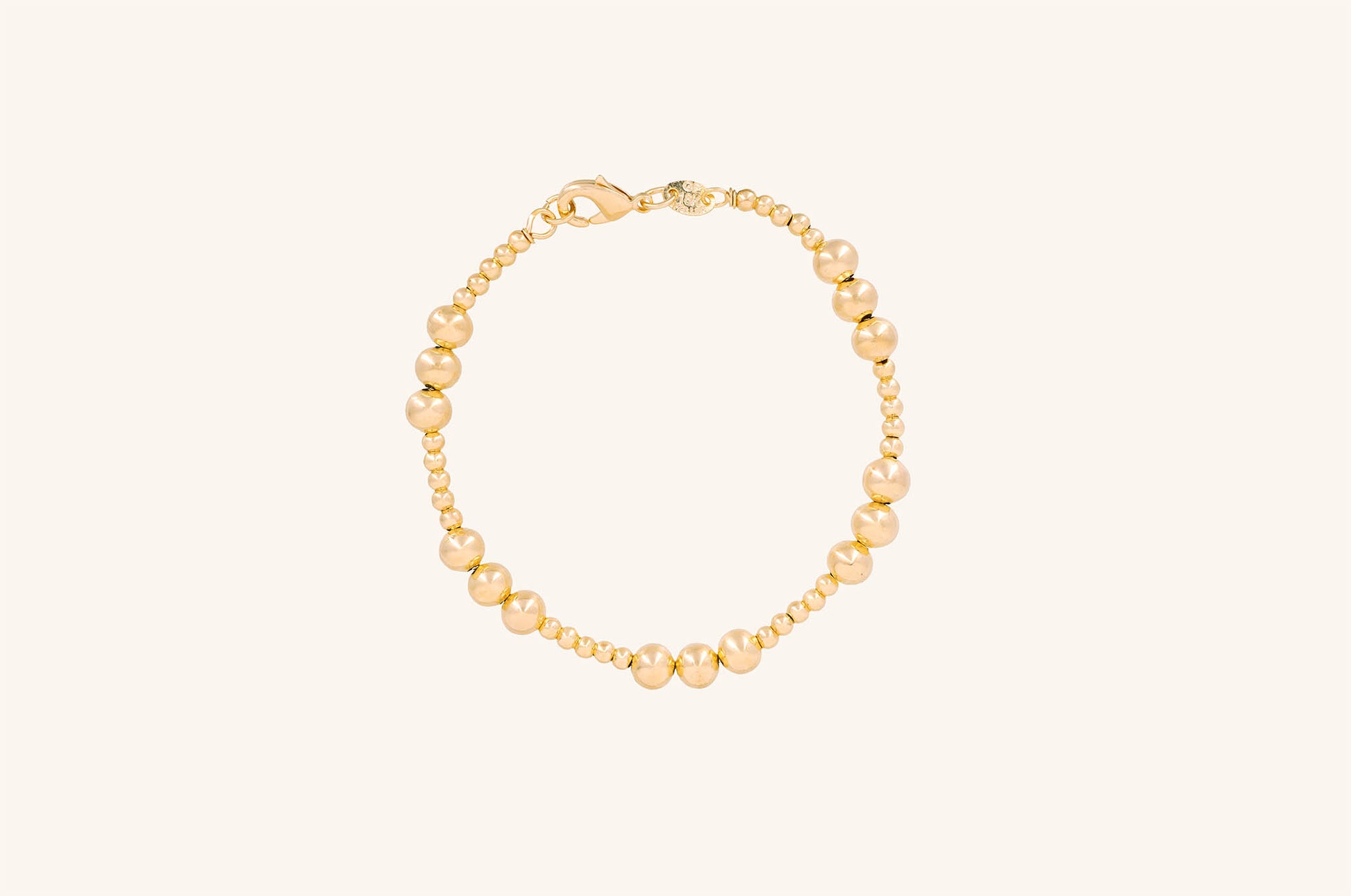 Brățară placată cu aur 18 K Mira, model cu bilute, lungime 18,5 cm  