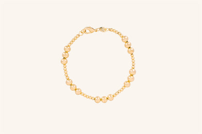 Brățară placată cu aur 18 K Mira, model cu bilute, lungime 18,5 cm  