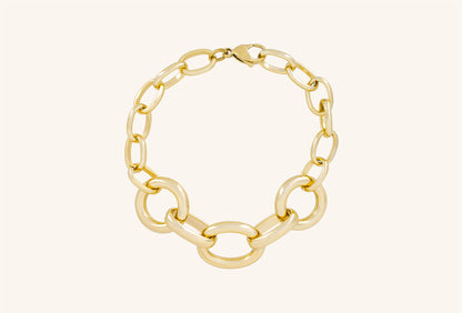 Brățară placată cu aur 18 K Ruxandra, model simplu cu zale, lungime 20,5 cm 