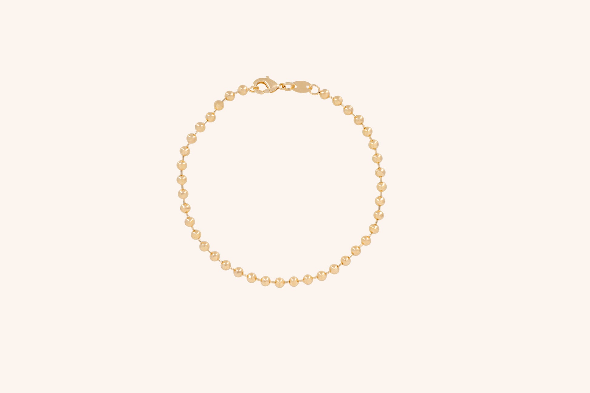 Brățară placată cu aur 18 K Sabina, model cu bilute, lungime 19 cm 