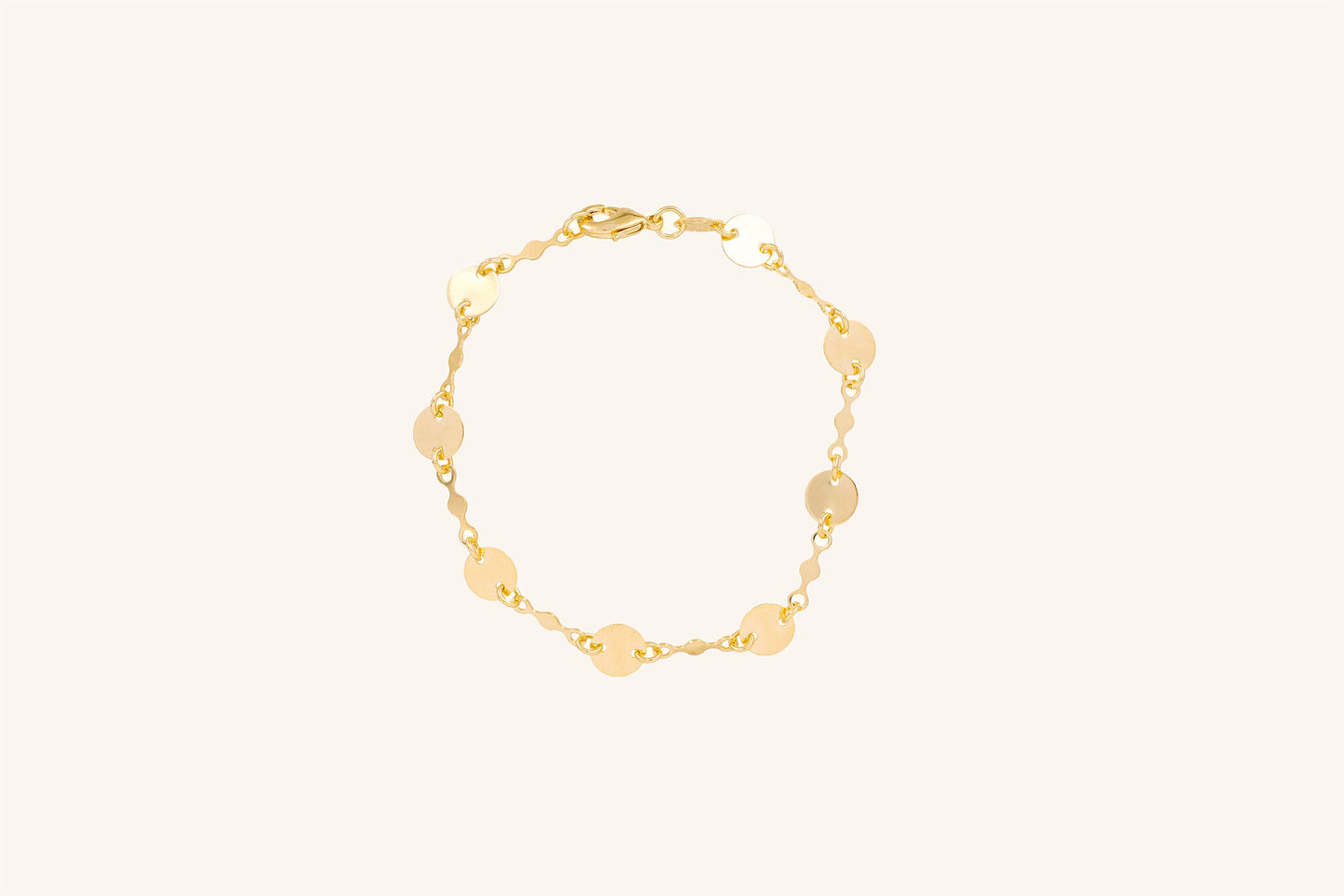 Brățară placată cu aur 18 K Soleil, model cu banuti, lungime 19 cm 