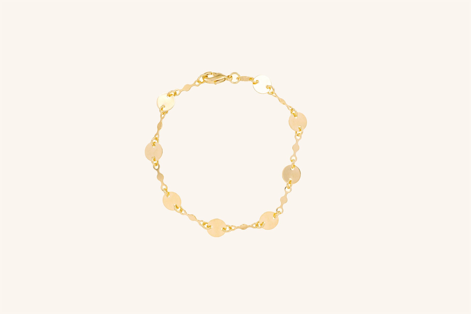 Brățară placată cu aur 18 K Soleil, model cu banuti, lungime 19 cm 