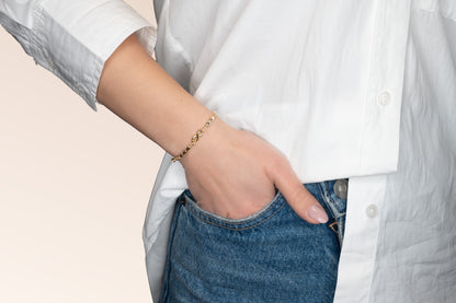 Brățară placată cu aur 18 K Vespera, model cu infinit, lungime 19,5 cm 