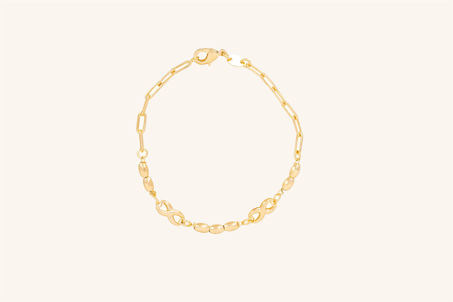 Brățară placată cu aur  18 K Vespera, model cu infinit, lungime 19,5 cm 