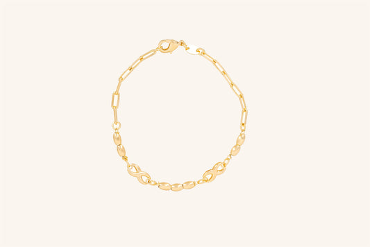 Brățară placată cu aur  18 K Vespera, model cu infinit, lungime 19,5 cm 