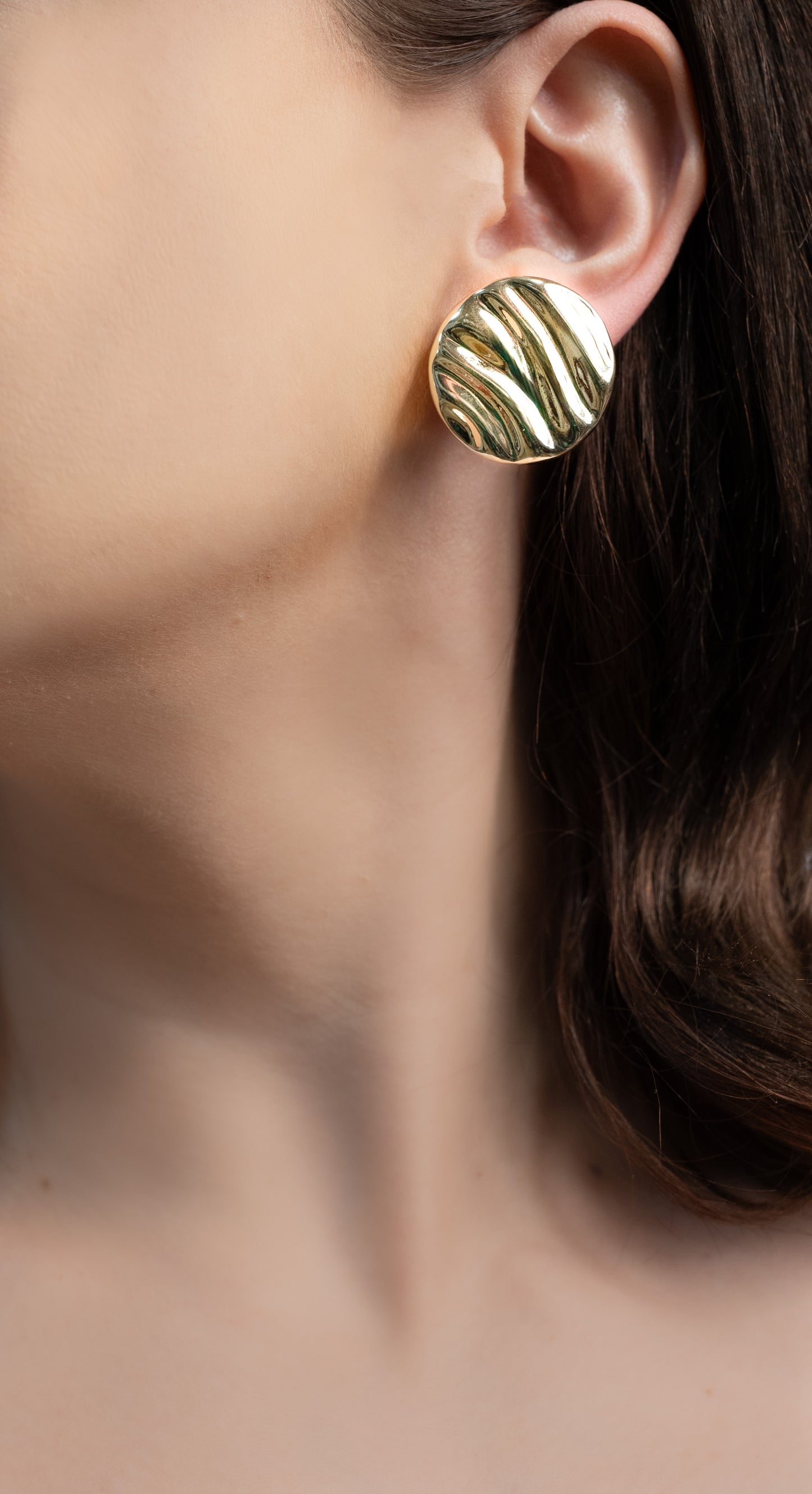 Cercei placați cu aur 18 K Katia, inchizatoare cu surub, fara pietre