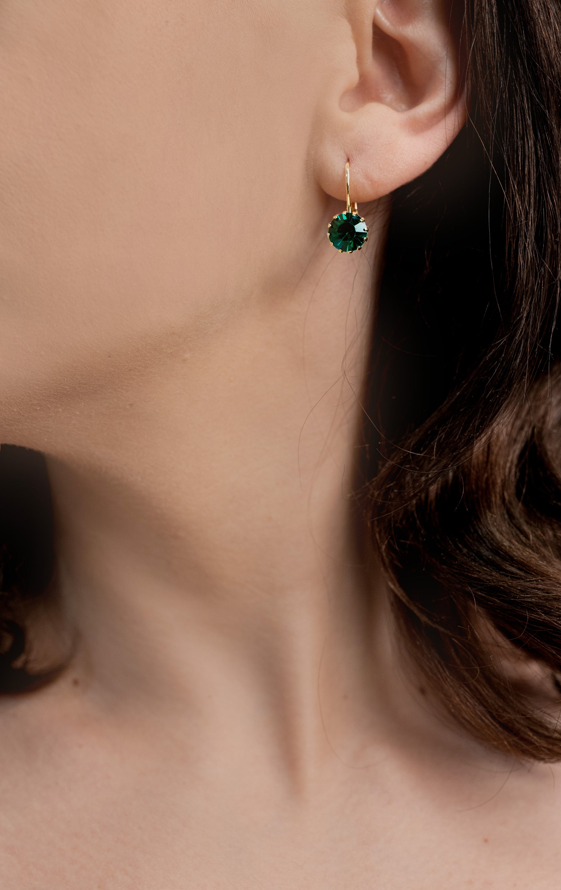 Cercei placați cu aur 18 K Oana, inchizatoare, si lungime 1,8 cm