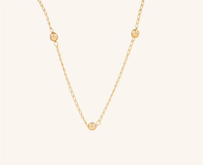 Colier placat cu aur 18 K Alina, model cu bilute, lungime 44 cm