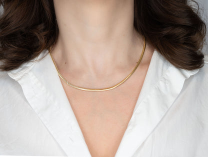 Colier placat cu aur 18 K Bianca, model clasic, fara pietre, lungime 45 cm