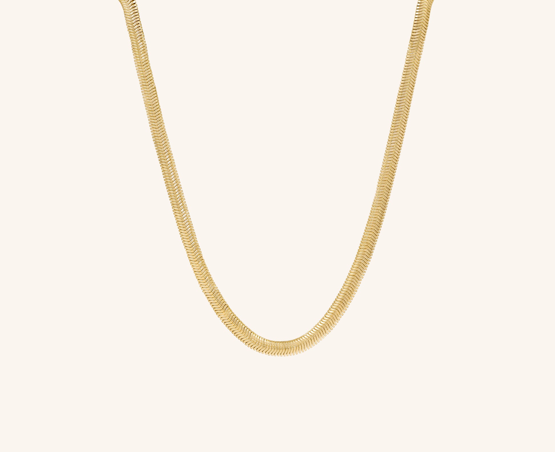 Colier placat cu aur 18 K Bianca, model clasic, fara pietre, lungime 45 cm