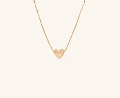 Colier placat cu aur 18 K Coral, pandantiv cu inimioara, lungime 45,5 cm