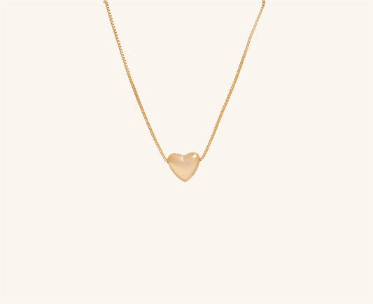 Colier placat cu aur 18 K Coral, pandantiv cu inimioara, lungime 45,5 cm