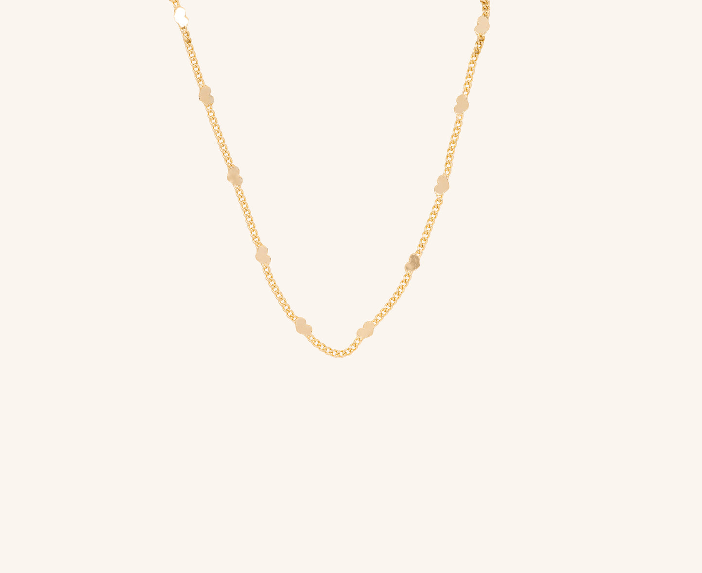 Colier placat cu aur 18 K Diana, model cu inimioare, lungime 40 cm