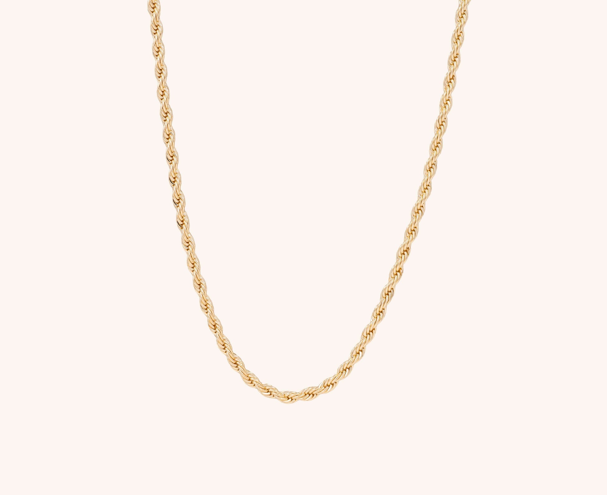 Colier placat cu aur 18 K Eliza, model rasucit, fara pietre, lungime 44 cm