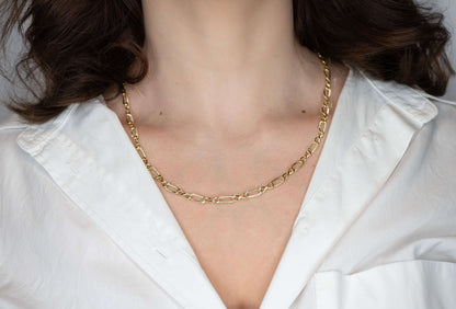 Colier placat cu aur Leah, model cu infinit, lungime 49 cm, 