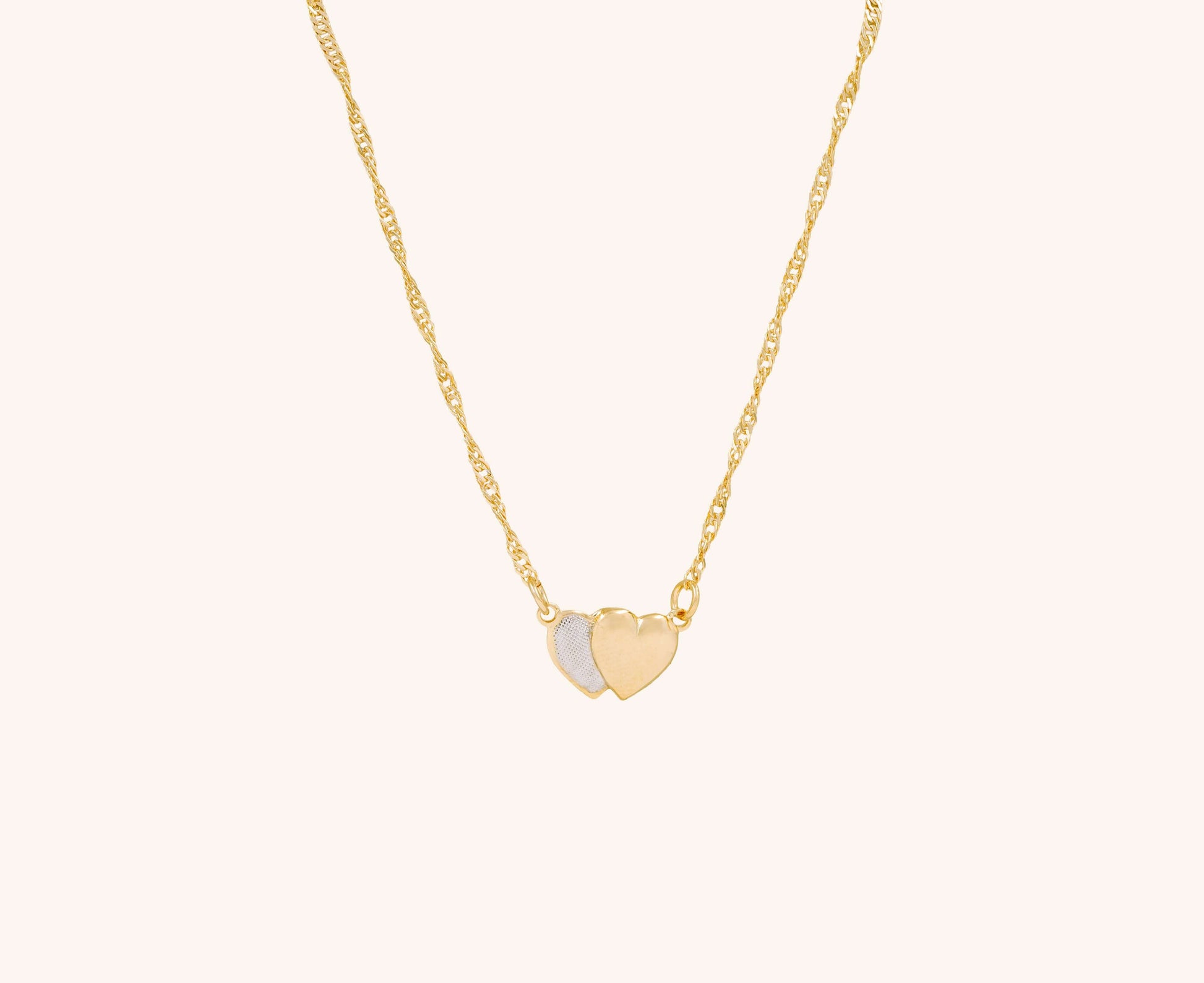 Colier placat cu aur Olivia cu pandantiv cu inimioare, lungime 45 cm, 