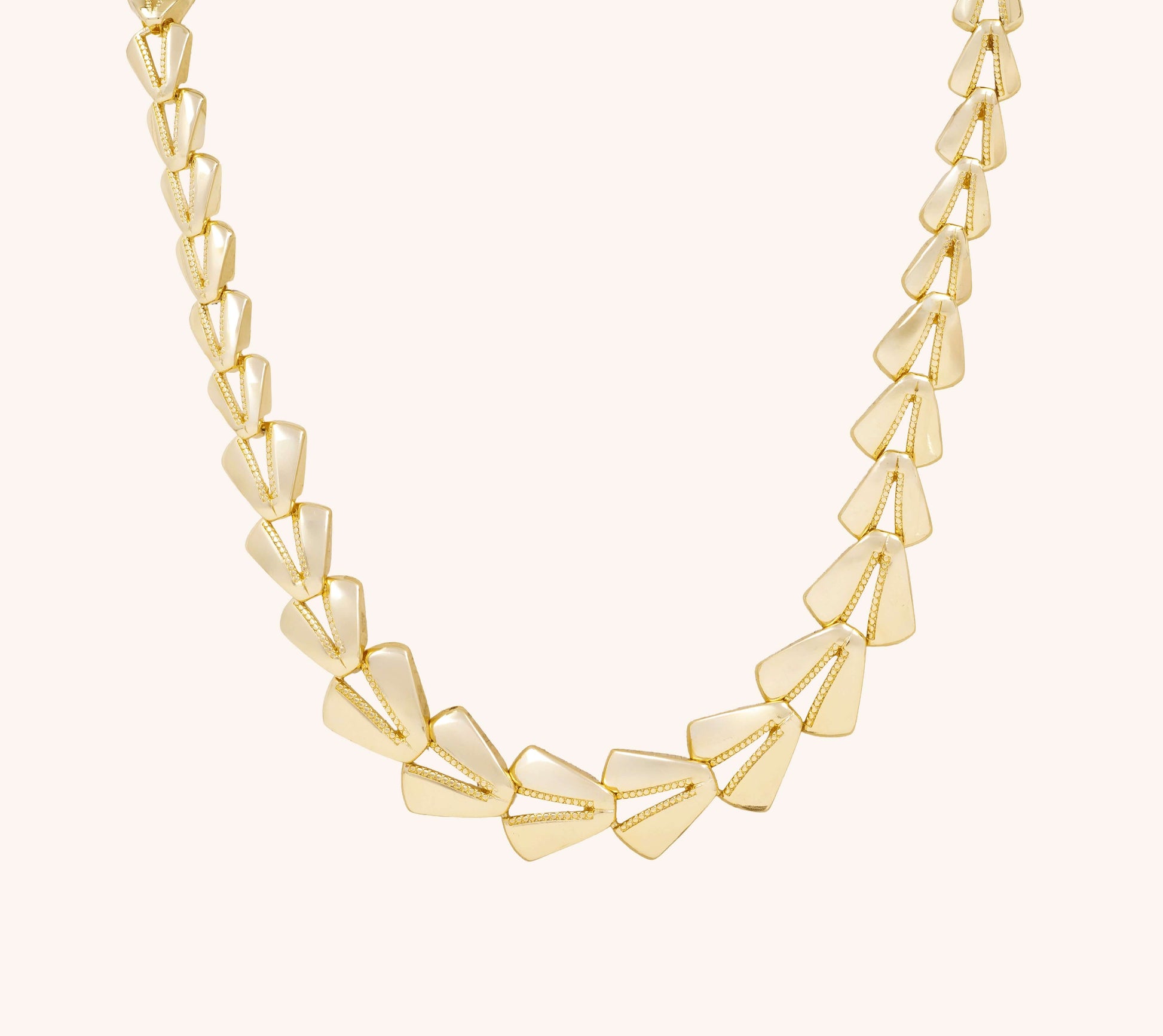 Colier placat cu aur Raisa cu pietre, lungime 50 cm, 